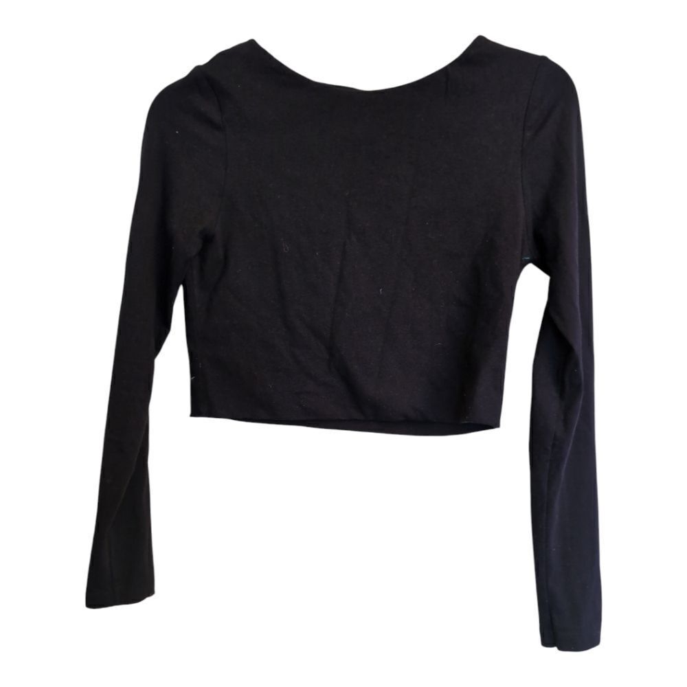 Ever new black double layer crop cotton top size S